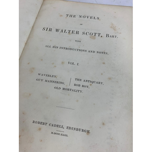 129 - A collection of early to late 19th century leather bound books.