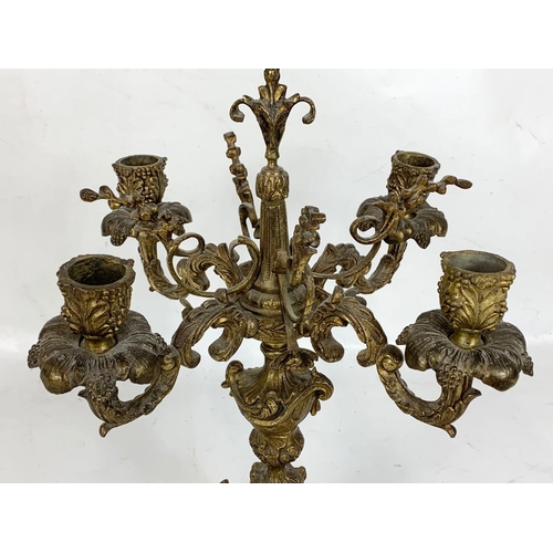 138 - A late 19th century brass candelabra. 26 x 46cm