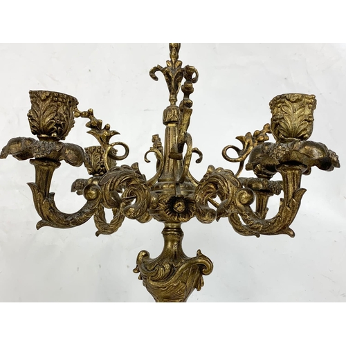 138 - A late 19th century brass candelabra. 26 x 46cm