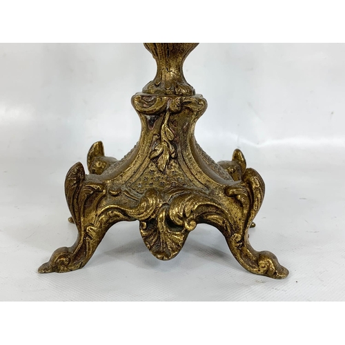 138 - A late 19th century brass candelabra. 26 x 46cm