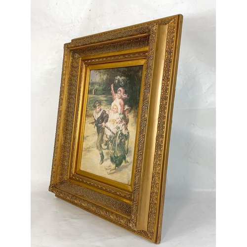 139 - A large ornate gilt framed print. 57 x 8 x 66cm