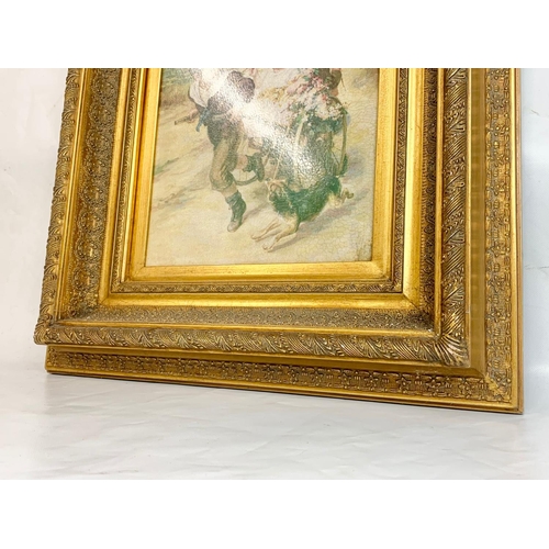 139 - A large ornate gilt framed print. 57 x 8 x 66cm