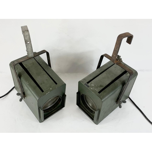 155 - A pair of vintage Strand stage lights. 27 x 44cm