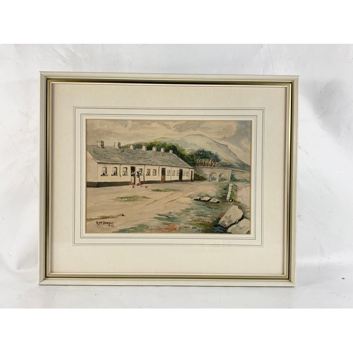 160 - A watercolour painting by R McDowell. Painting measures 35 x 24cm .Frame measures 53 x 43cm.