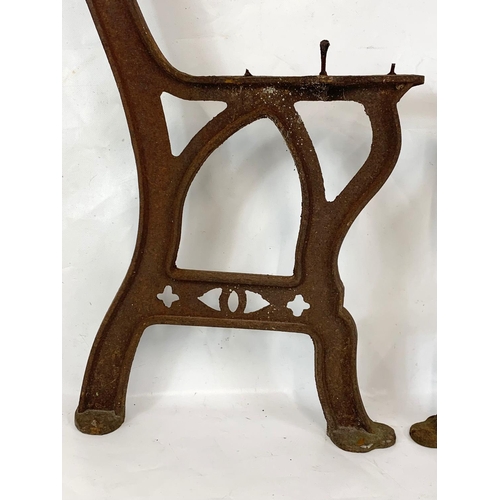 190 - A pair of late 19th century cast iron bench ends. 75cm