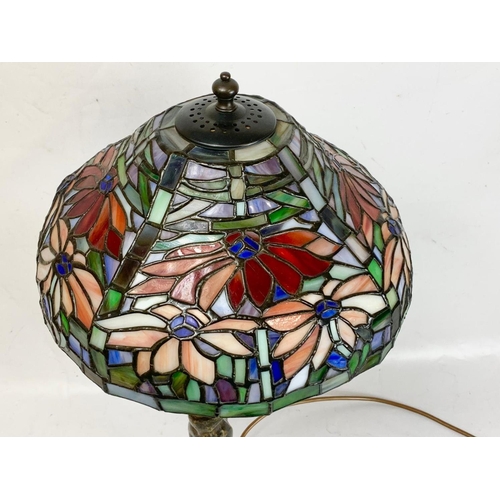 20 - A large Art Deco Tiffany style lamp. 64cm.