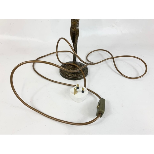 21 - An Art Deco style brass figure lamp in the manner of Aug Moreau. 46cm.