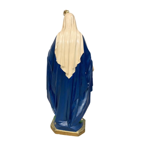 797B - A large early 20th century wooden Religious Statue of the Virgin Mary with polychrome painted finish... 