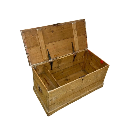 251 - A Victorian pine storage trunk. 88.5 x 43.5 x 42.5cm