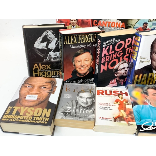 278 - A collection of Autobiography books. Mostly football. Including Alex Higgins x2, Sir Alex Ferguson, ... 