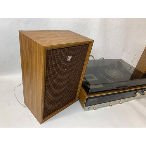 282 - A Mid Century record player and speakers by Sanyo.