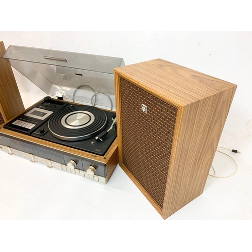 282 - A Mid Century record player and speakers by Sanyo.