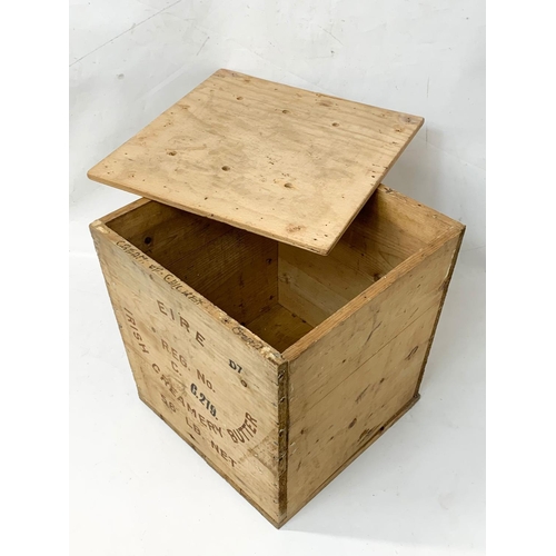 288 - A vintage wooden Irish Creamery Butter box. 35 x 35cm