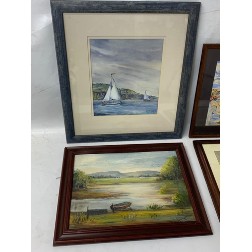 321 - 4 oil and watercolour paintings. Watercolour by Helen Lynagh etc.