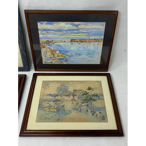 321 - 4 oil and watercolour paintings. Watercolour by Helen Lynagh etc.