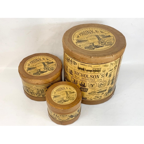 33 - 3 hat boxes. Largest 43.5 x 46cm