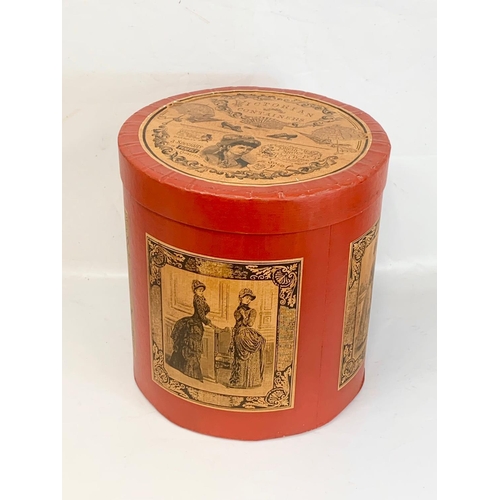 34 - A large hat box. 43.5 x 46cm