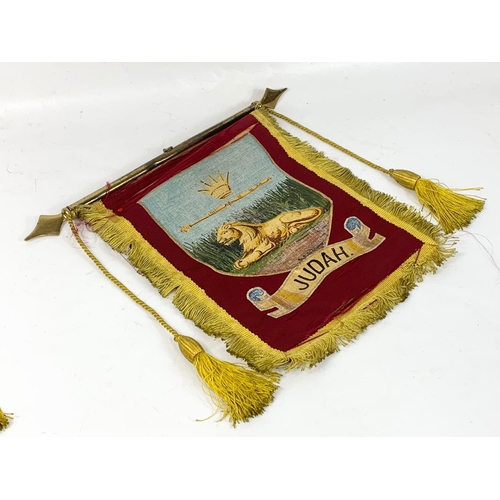 36 - A collection of early 20th century hand painted banners with ancient Hebrew Israeli biblical names. ... 