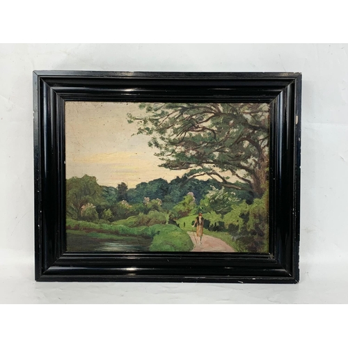 37 - An oil painting by David Bond Walker “By The Lagan” painting measures 37 x 28cm. Frame measures 44.5... 