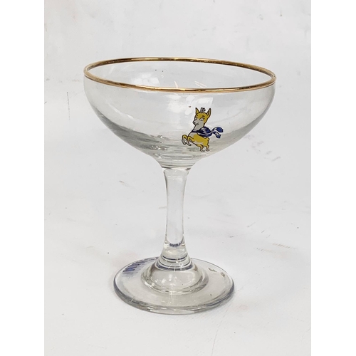 400 - A set of 5 vintage Babycham cocktail glasses