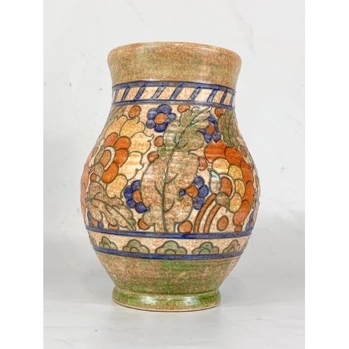 405 - A large Charlotte Rhead “Baluster” vase. For Crown Ducal. 2861/40.  1930’s. 19 x 26.5cm