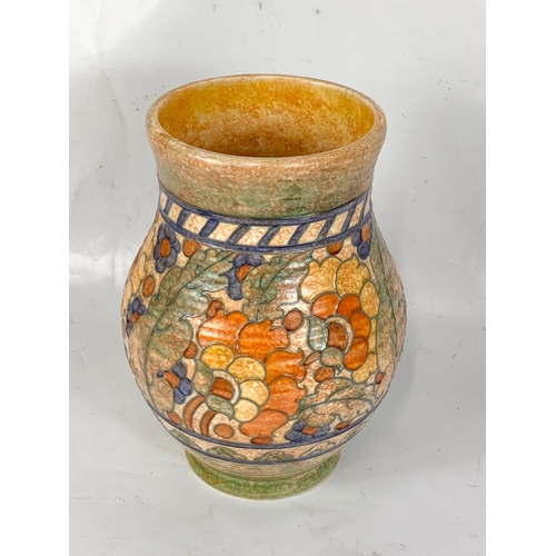 405 - A large Charlotte Rhead “Baluster” vase. For Crown Ducal. 2861/40.  1930’s. 19 x 26.5cm