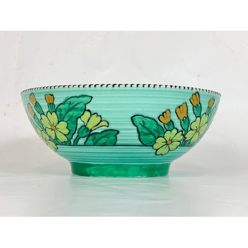 408 - A Charlotte Rhead “Primula” bowl. For Crown Ducal 1930’s. 23 x 9cm