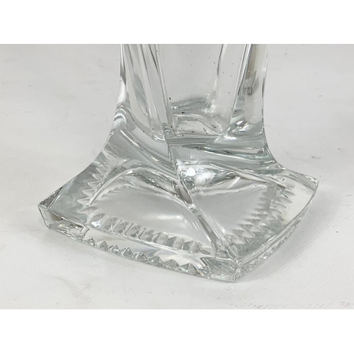 419 - A large Waterford crystal vase with Irish harp. 33.5cm.