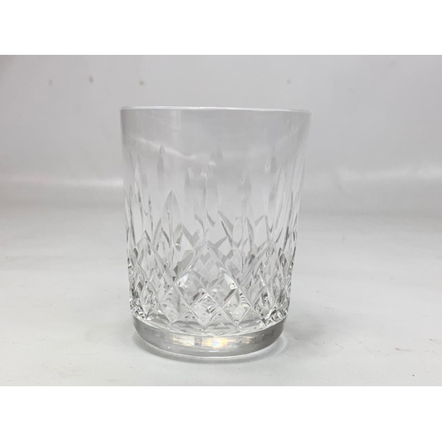 430 - 4 Waterford crystal “Lismore” whisky glasses. 3 sizes. 8.5cm.