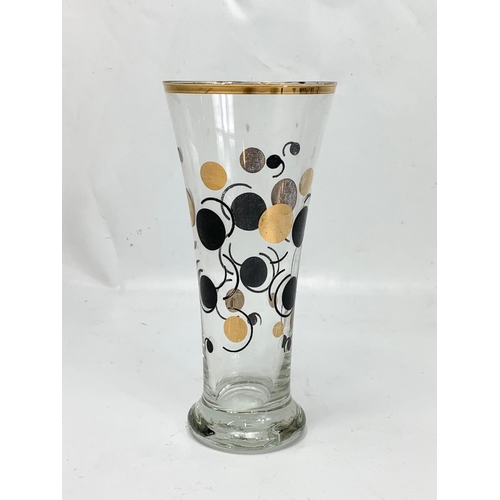 439 - A set of 6 1960’s Atomic Amoeba Boomerang drinking tumbler glasses. 18cm.