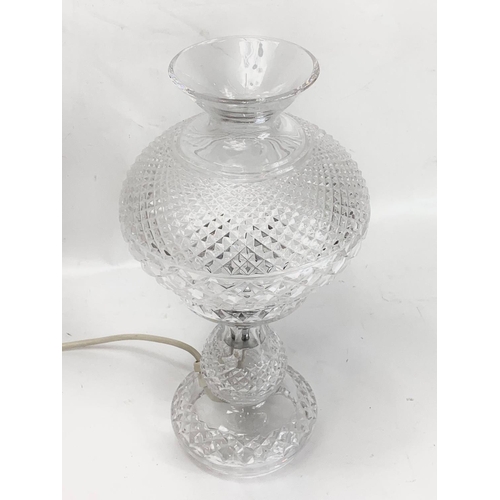 450 - A Waterford crystal “Inishmore” table lamp. 36cm