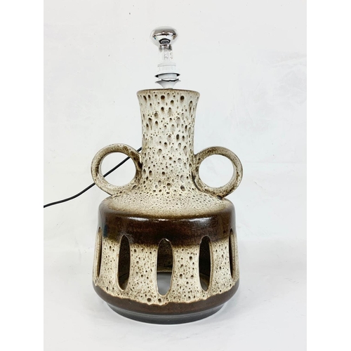 465 - A large West German pottery lamp. Mid Century. 34 x 122cm.