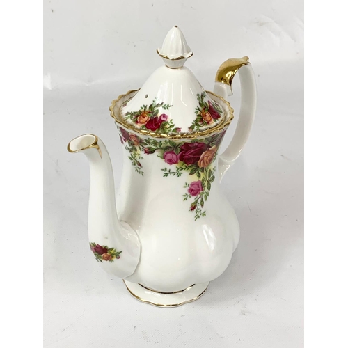 469 - A Royal Albert Old Country Roses coffee pot. 20 x 23.5cm