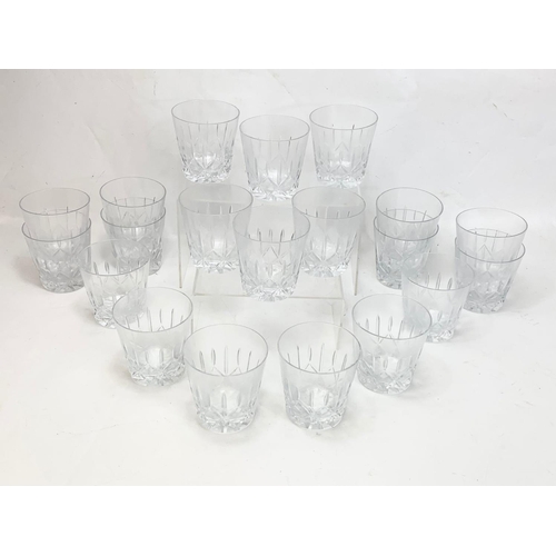 483 - A set of 20 Galway Crystal whiskey tumbler glasses. 9 x 9cm.