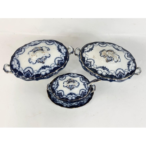 501 - 3 Victorian pottery tureens. 29cm.