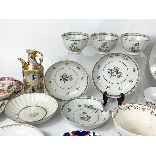 547 - A large collection of 18th and 19th century Chinese and English porcelain.