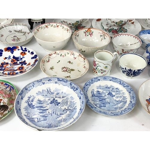 547 - A large collection of 18th and 19th century Chinese and English porcelain.