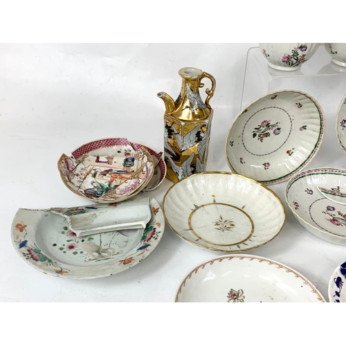 547 - A large collection of 18th and 19th century Chinese and English porcelain.