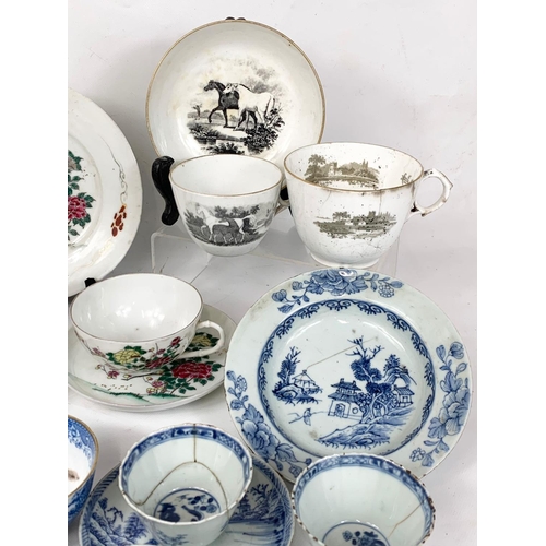 547 - A large collection of 18th and 19th century Chinese and English porcelain.