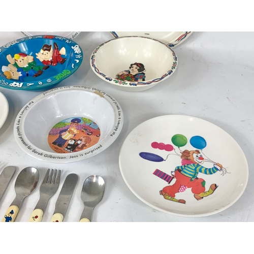 563 - A quantity of vintage children’s dinnerware by Cole & Mason. Snow White, Postman Pat etc.