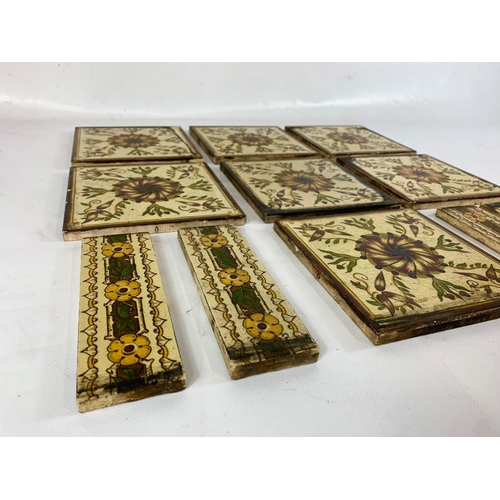 74 - A set of Victorian tiles. 15cm