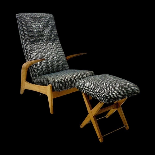 784 - A Norwegian “Rock’n Rest” armchair and stool designed by Rolf Rastad & Adolf Relling for Gimson & Sl... 