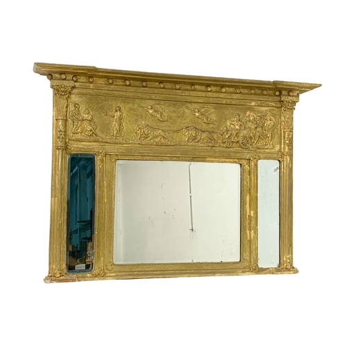 802b - A large Regency gilt framed over-mantle mirror. Early 19th century. 1810-1820. 117 x 88cm.