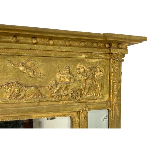 802b - A large Regency gilt framed over-mantle mirror. Early 19th century. 1810-1820. 117 x 88cm.