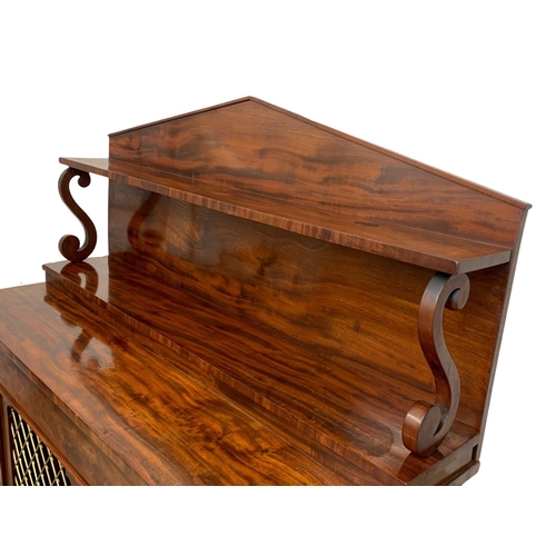 803 - A William IV mahogany chiffonier with drawer. Circa 1830s. 107 x 34 x 139.5cm