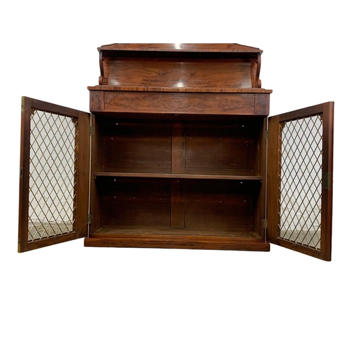 803 - A William IV mahogany chiffonier with drawer. Circa 1830s. 107 x 34 x 139.5cm