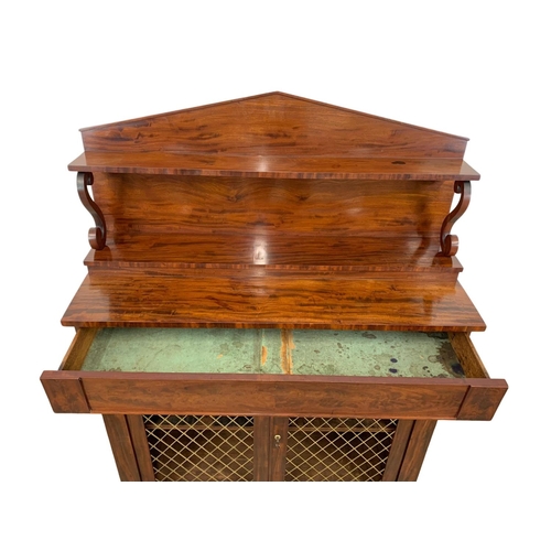 803 - A William IV mahogany chiffonier with drawer. Circa 1830s. 107 x 34 x 139.5cm