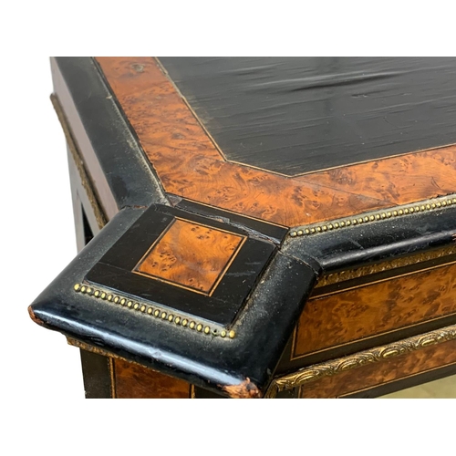 809 - A Victorian ebonised pier cabinet with inlaid ambonya and brass ormolu mounts. Circa 1860. 101 x 37.... 