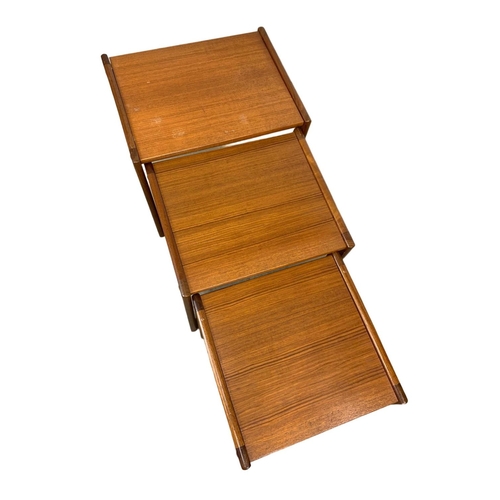 827 - Danish teak Mid Century nest of tables by BRDR Furbo. 1970’s.