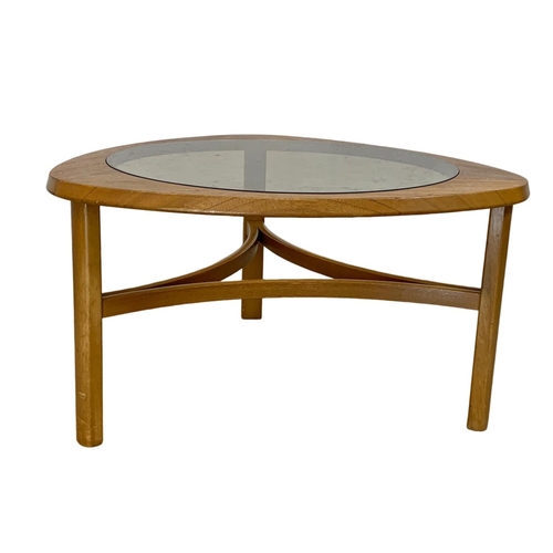 830 - A Nathan teak and glass top coffee table. Mid Century. 1960’s. 77 x 43.5cm